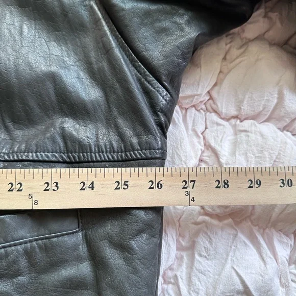 Vintage Black Leather Jacket Saks Fifth Avenue USA Talon Zip Men’s L